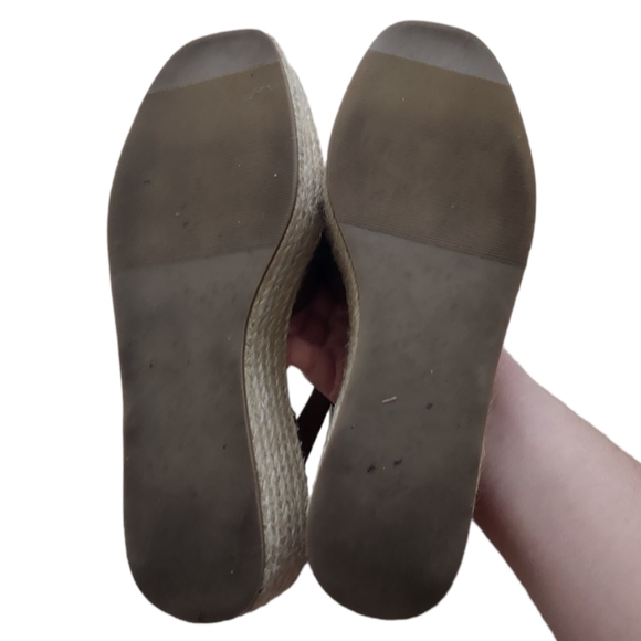 Just Fab Hallie Espadrille Flatform Platform Sandals Cognac Tan 9 - Picture 11 of 12